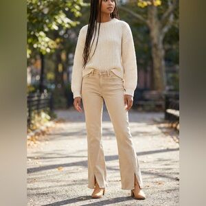 Vervet Jeans Cream Tan Denim Jeans Split Flare Leg Women's Pants Size 26